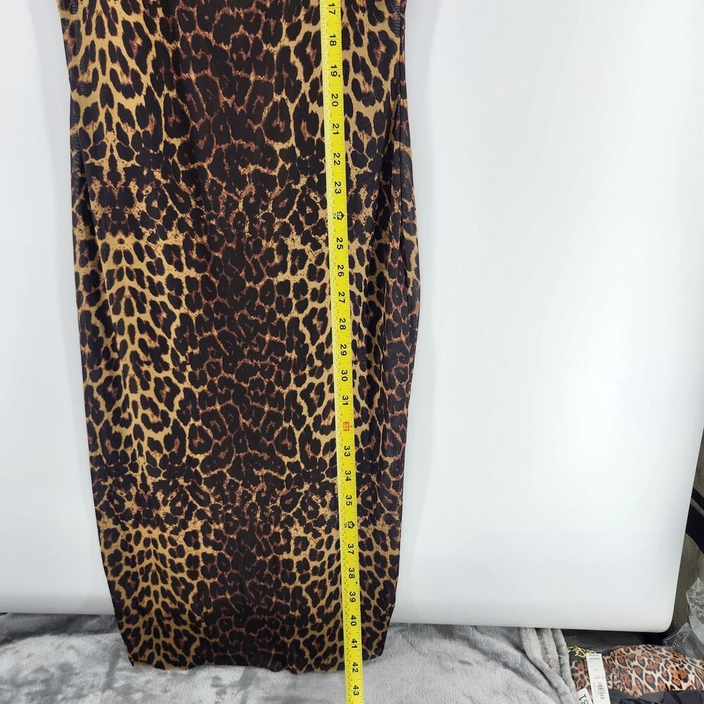 Steve Madden Women's Large Leopard Print Short Sleeve Hailee Dress NWT - Picture 6 of 10